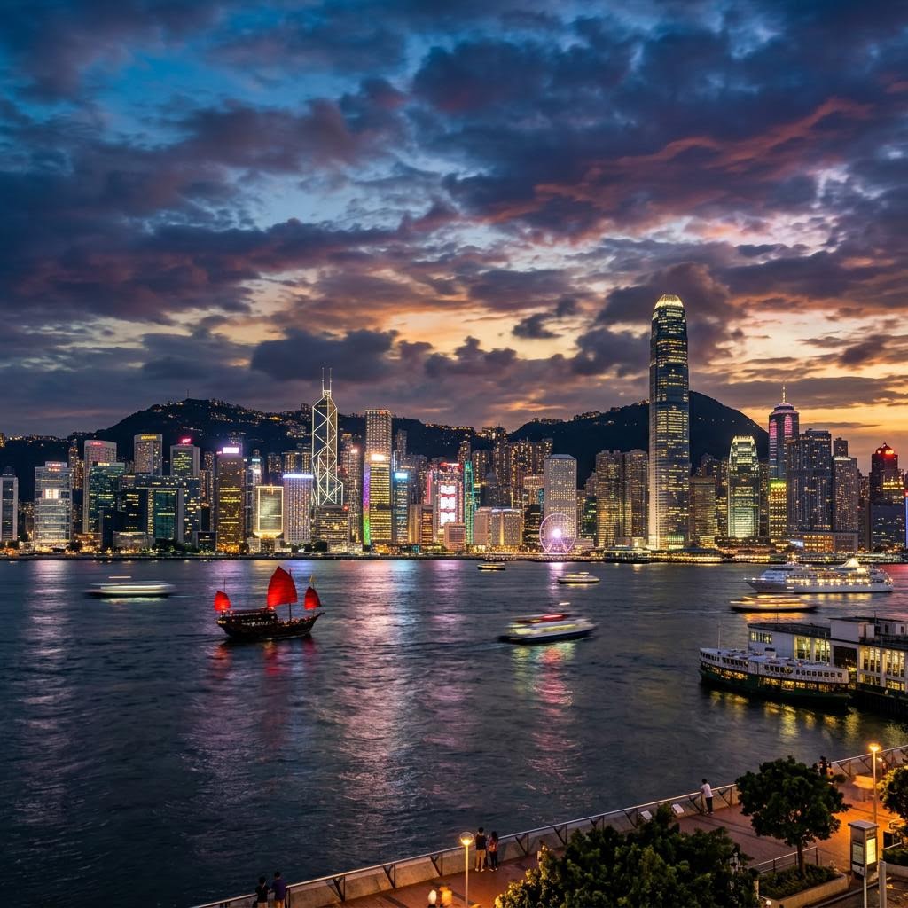 Hong Kong Victoria Harbour skyline